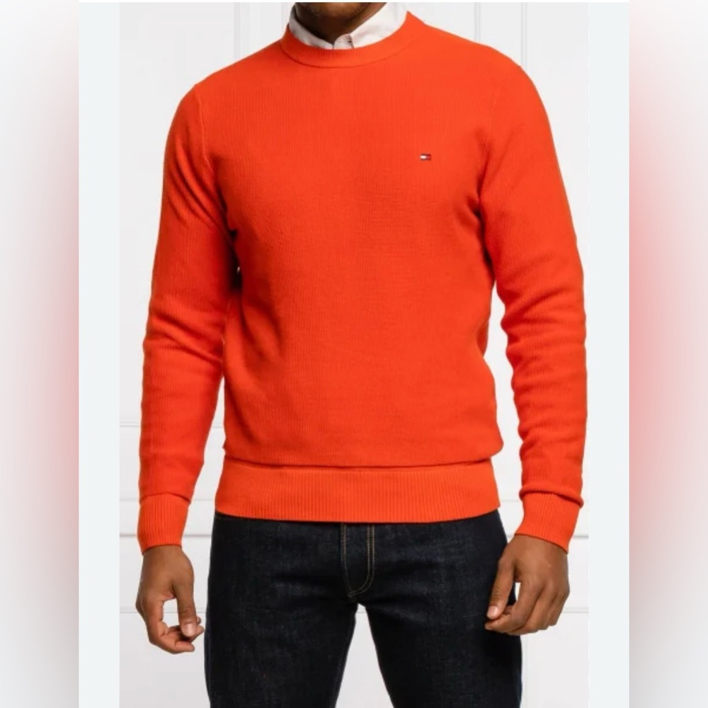 Tommy Hilfiger men’s‎ size large heavyweight knit pull over sweater 100% cotton
